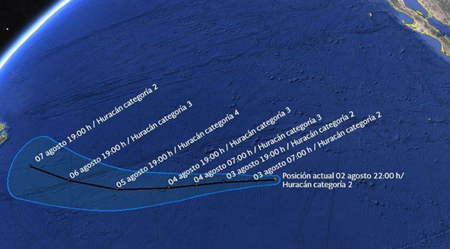 Huracán 'Héctor' alcanza categoría 2 frente a costa occidental de México