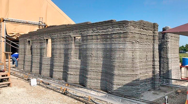 La llamada "impresora 3D más grande del mundo" construyó en 40 horas el primer cuartel de este tipo para el ejército de los EEUU