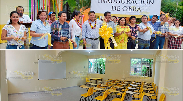 Inaugura aula en el Teba de El Palmar, refrenda Mariano Romero compromiso con la educación