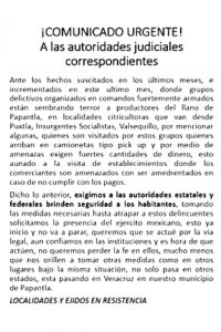 Pobladores de la región del Llano exigen seguridad Pobladores Región Llano Exigen Seguridad