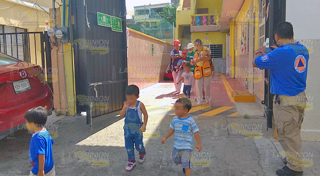 Ejercicio de emergencia, simulacro de evaluación en el Centro de Desarrollo Infantil