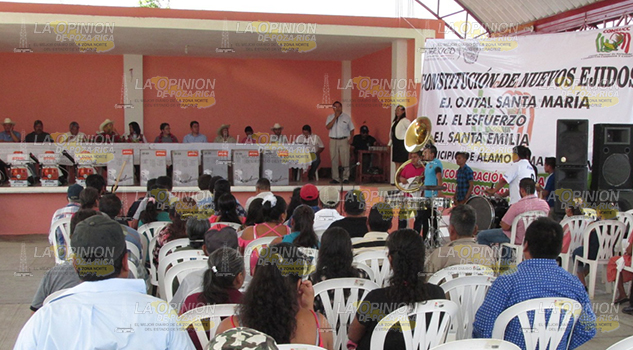 Hay tres nuevos ejidos, en el municipio de Álamo