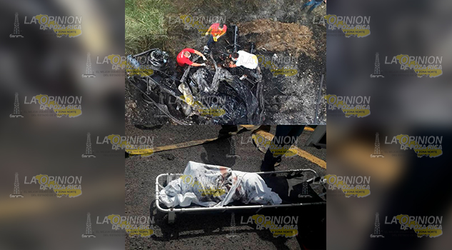 Muere calcinando al incendiarse la pipa donde viajaba, en el tramo Ciudad Victoria-San Fernando