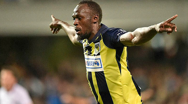 Con doblete, Usain Bolt se estrenó como futbolista profesional