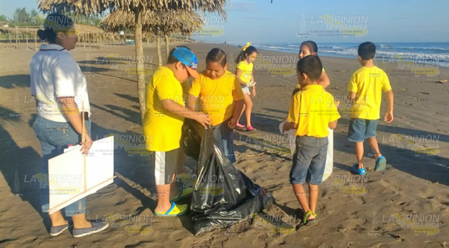 Niños se unen a limpieza del pueblo, realiza jornada la Primaria María Teresa Cancino