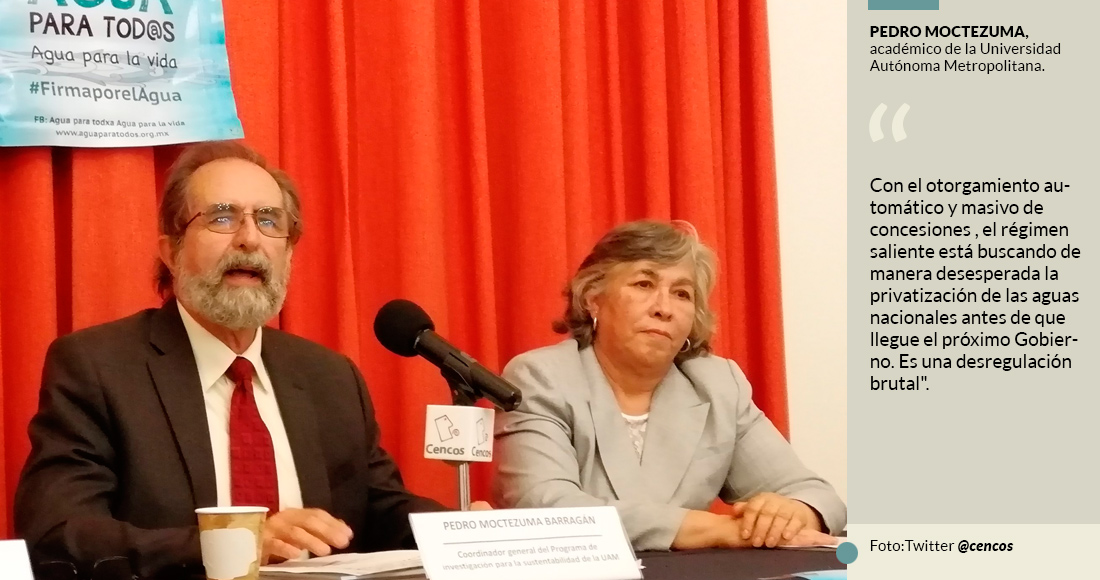 Peña está apurando la venta de aguas nacionales para atarle las manos al Gobierno de AMLO: ONGs