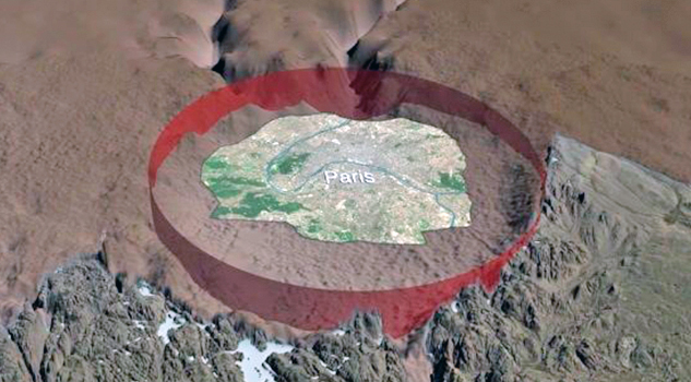 Descubren un cráter gigantesco bajo el hielo de Groenlandia