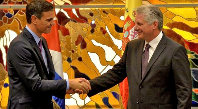 Pedro Sánchez se reúne con Díaz-Canel y firman memorandos
