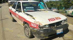 Ruletero imprudente provoca colisión