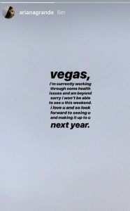 Ariana Grande cancela concierto de fin de año en Las Vegas Ariana Grande cancela concierto de fin de año en Las Vegas
