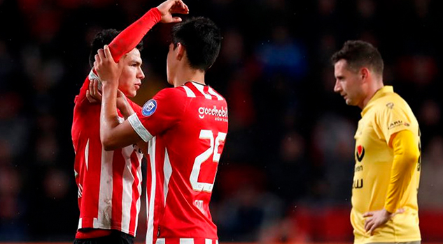 Con Chucky y Guti de titulares, PSV no tuvo piedad de su rival