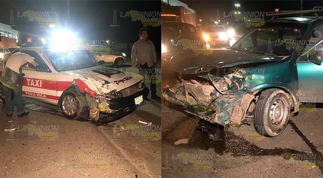 Mujer lesionada en choque entre taxi y particular Mujer lesionada en choque entre taxi y particular