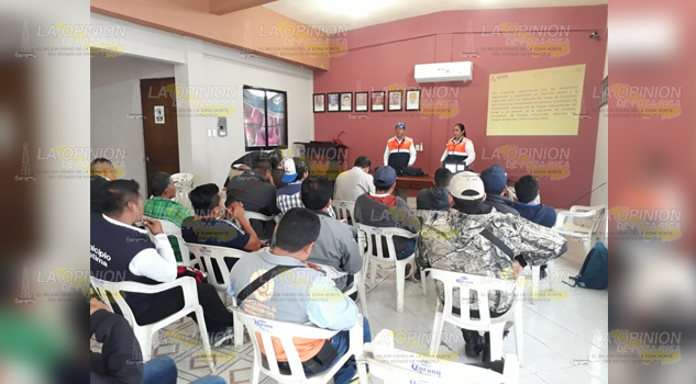 Capacitan a brigadistas de PC de las zonas Tuxpan y Otontepec
