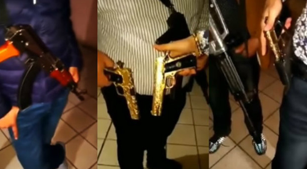 Video: como si nada, sicarios presumen sus armas de oro