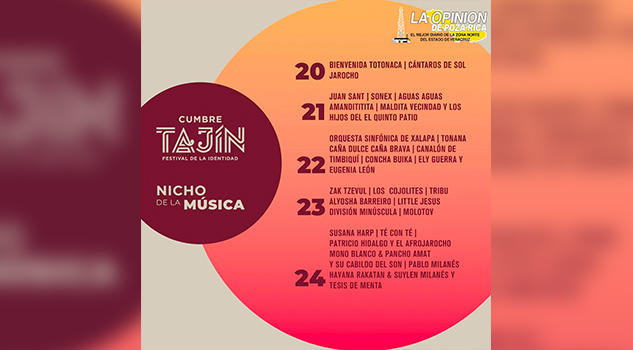 La Opinión de Poza Rica te presenta la cartelera completa de #CumbreTajín2019