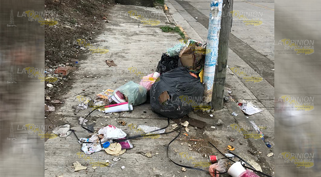 Inundadas de basura las calles de Tihuatlán Inundadas de basura las calles de Tihuatlán