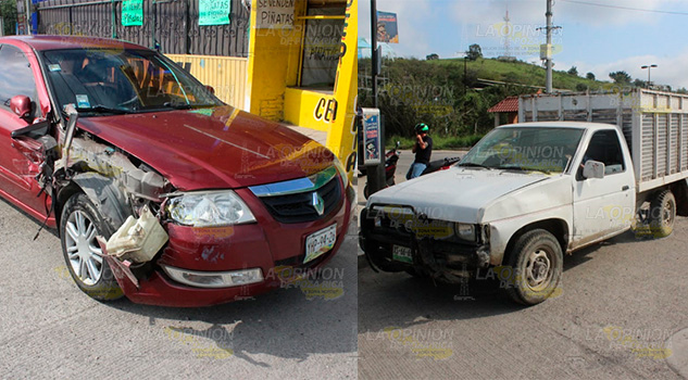 No ceden el paso y colisionan en la carretera Poza Rica - El Tajín No ceden el paso y colisionan en la carretera Poza Rica - El Tajín