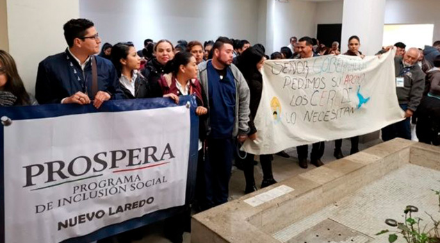 Protestan por despidos de Prospera en Tamaulipas Protestan por despidos de Prospera en Tamaulipas
