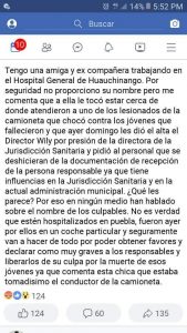 Encubren a homicidas en la Jurisdicción Sanitaria de Huauchinango