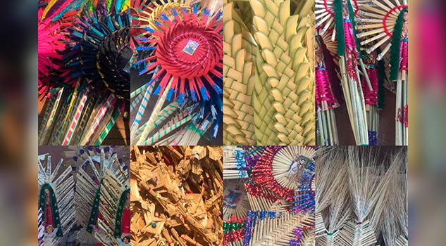 Listas las palmitas para el Domingo de Ramos afuera de la Iglesia del Cristo