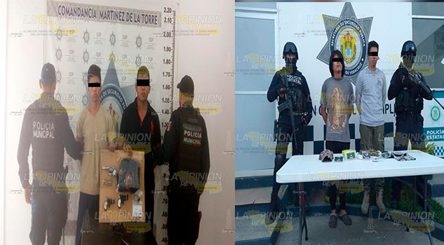 Detienen a 8 por portación de arma de fuego, narcomenudeo y robo con violencia