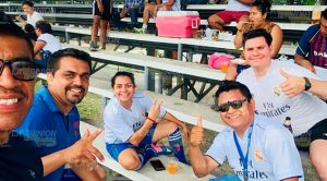 Alegre convivio de empleados del periódico La Opinión de Poza Rica