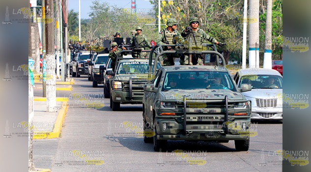 Mayor despliegue de fuerzas de seguridad en calles de Tuxpan