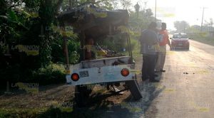 Comerciante "rebota" contra un tractocamión en Tuxpan; esposa resultó lastimada Comerciante rebota contra un tractocamión en Tuxpan