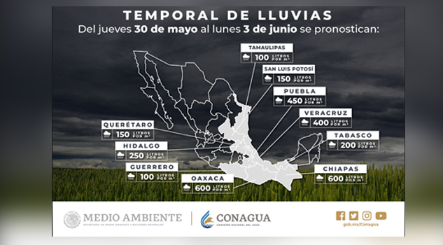 Pronóstico del clima para el miércoles 29 de mayo