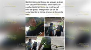 Dejan a menor en un coche en el estacionamiento de Chedrahui