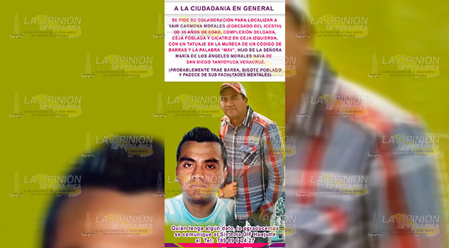 Reportan joven desaparecido, es de San Diego, Tantoyuca
