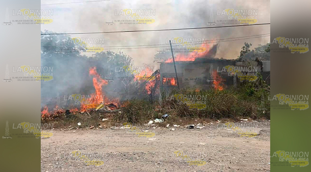 Fuego consume una palapa en la Vigueta