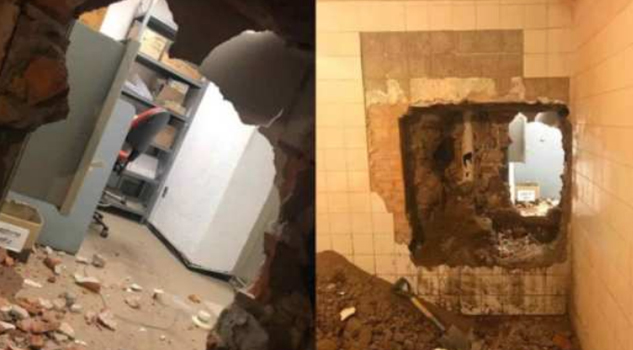 ¿Al estilo de “El Chapo”? hacen hoyo en la tierra y roban bóveda de un banco en SLP