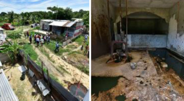 Familia tabasqueña buscaba agua y encontró petróleo en su vivienda