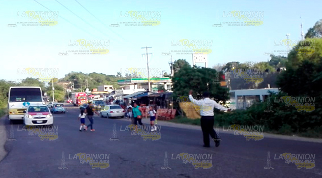 Km. 4.5, punto de riesgo para estudiantes de primaria
