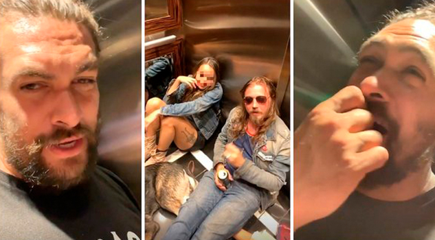 Jason Momoa se queda dos horas atrapado en un ascensor Jason Momoa se queda dos horas atrapado en un ascensor