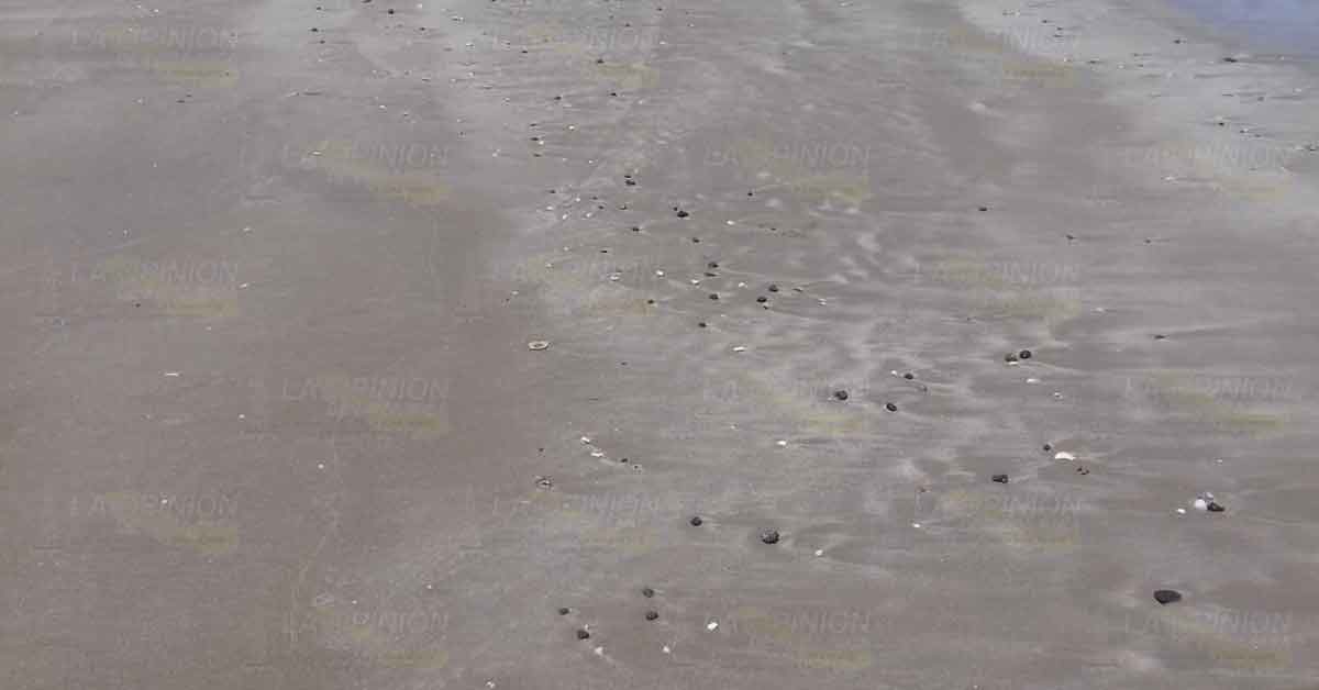 Zona costera en Tuxpan, contaminada con chapopote