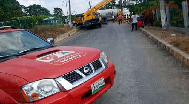 Fiscalía libera pipa en Furberos Coatzintla