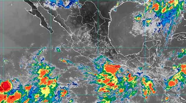 Lluvias para Jalisco, Colima, Veracruz, Oaxaca, Tabasco y Chiapas