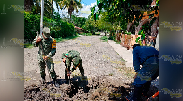 Ejército Mexicano apoya a Caev en la reparación de fugas