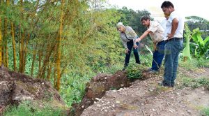 Alcaldesa supervisa hundimiento de tierra que afecta a vivienda en Tlapacoyan
