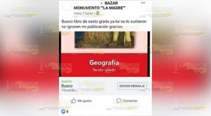 Buscan en redes sociales libro de Geografía de 6 grado