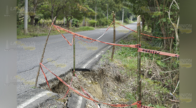 Lluvias podrían generar socavaciones en la carretera Castillo-Tihuatlán