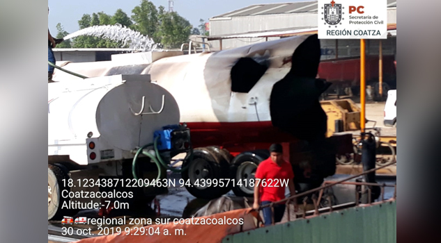 Explosión en taller mecánico de Coatzacoalcos