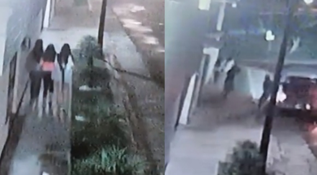 Hombres corretean e intentan subir a jovencitas a camioneta (VIDEO)