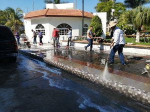 Avanza restauración de plaza Pueblo Viejo