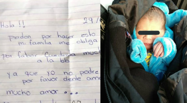 “Sé que no tengo perdón”: Madre abandona a su recién nacida junto a indignante carta