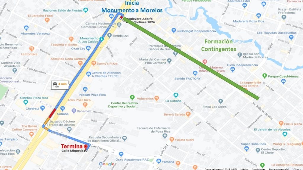 Este será el recorrido del desfile del 20 de noviembre, tome precauciones