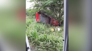 Comerciante lesionado en volcadura en la federal Tuxpan-Tampico