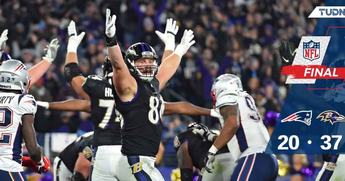 Cae el penúltimo invicto: Baltimore tumba a New England
